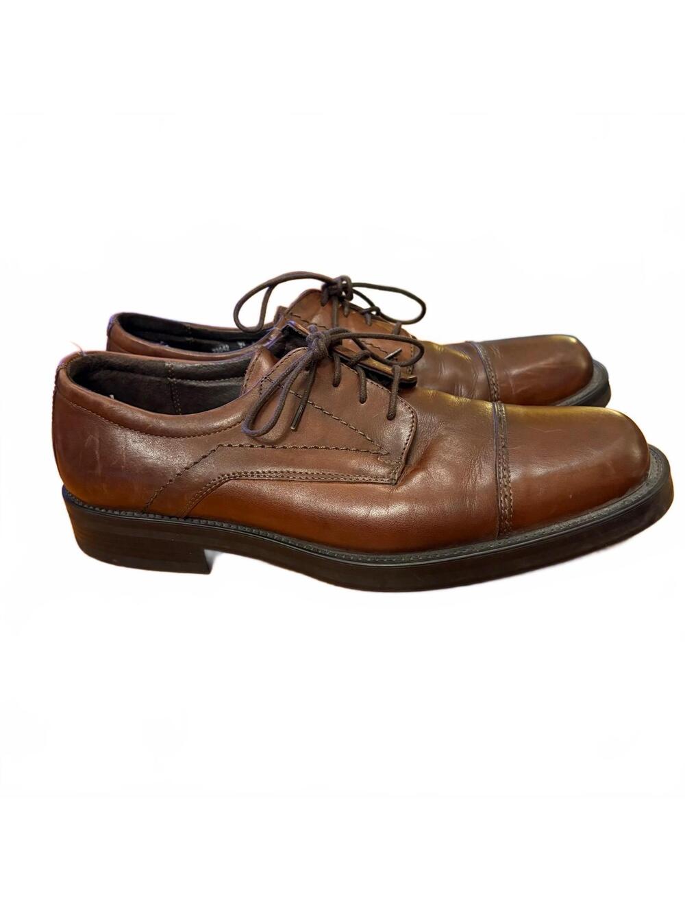 Bostonian Men's Brown Leather Cap Toe Dress Shoes Made in Italy Size 9.5 Office